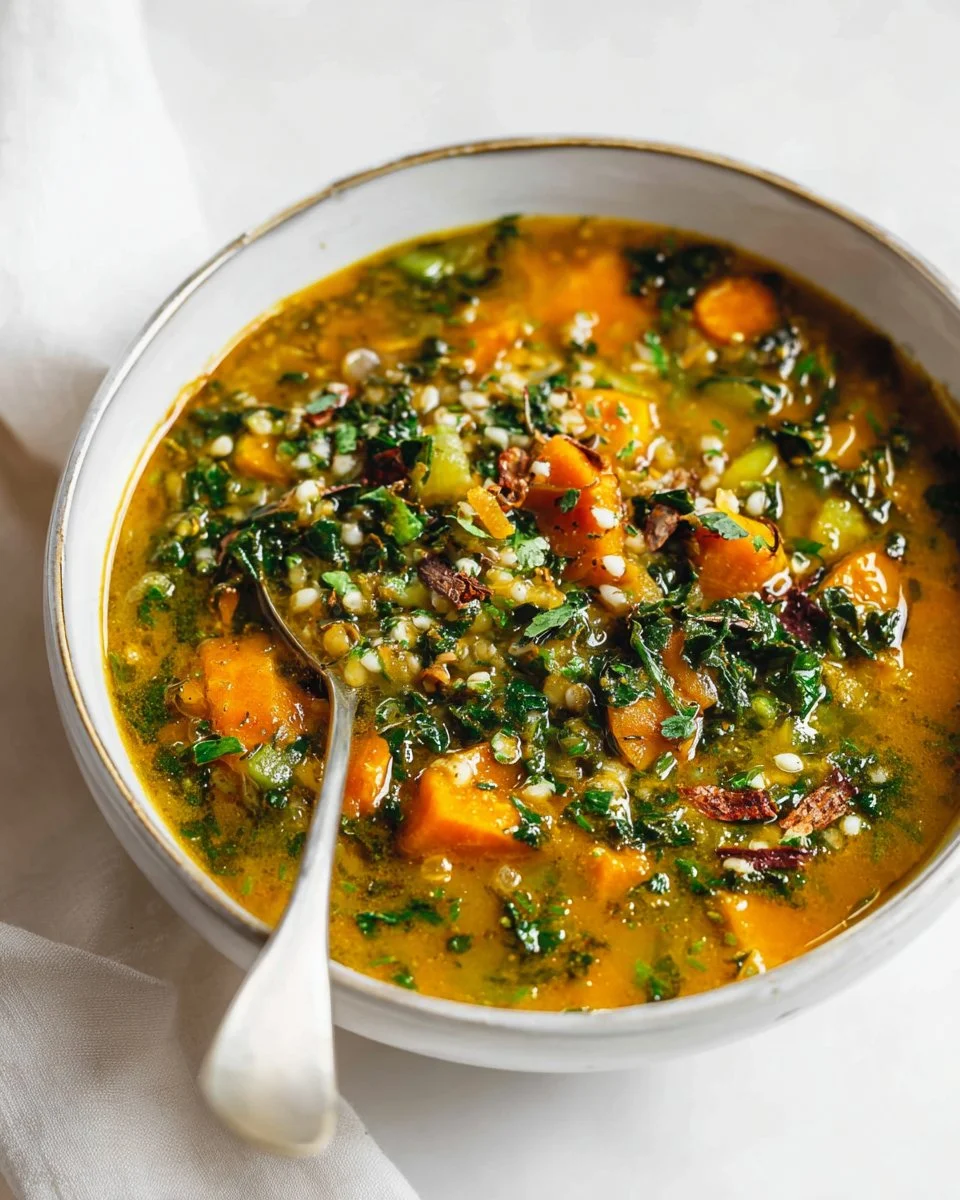 Carrot, Red Lentil, &amp; Spinach Soup