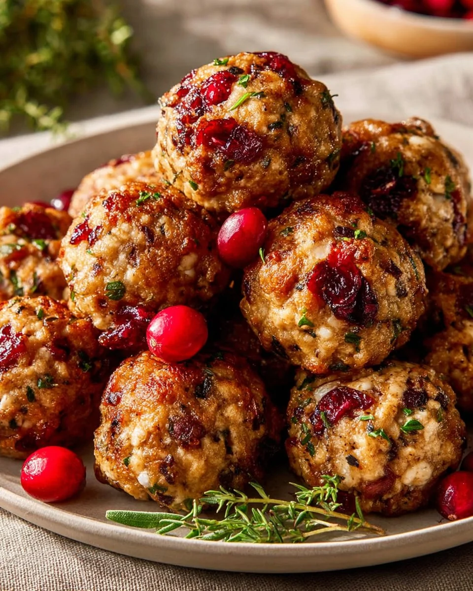 Cranberry and Turkey Stuffing Balls