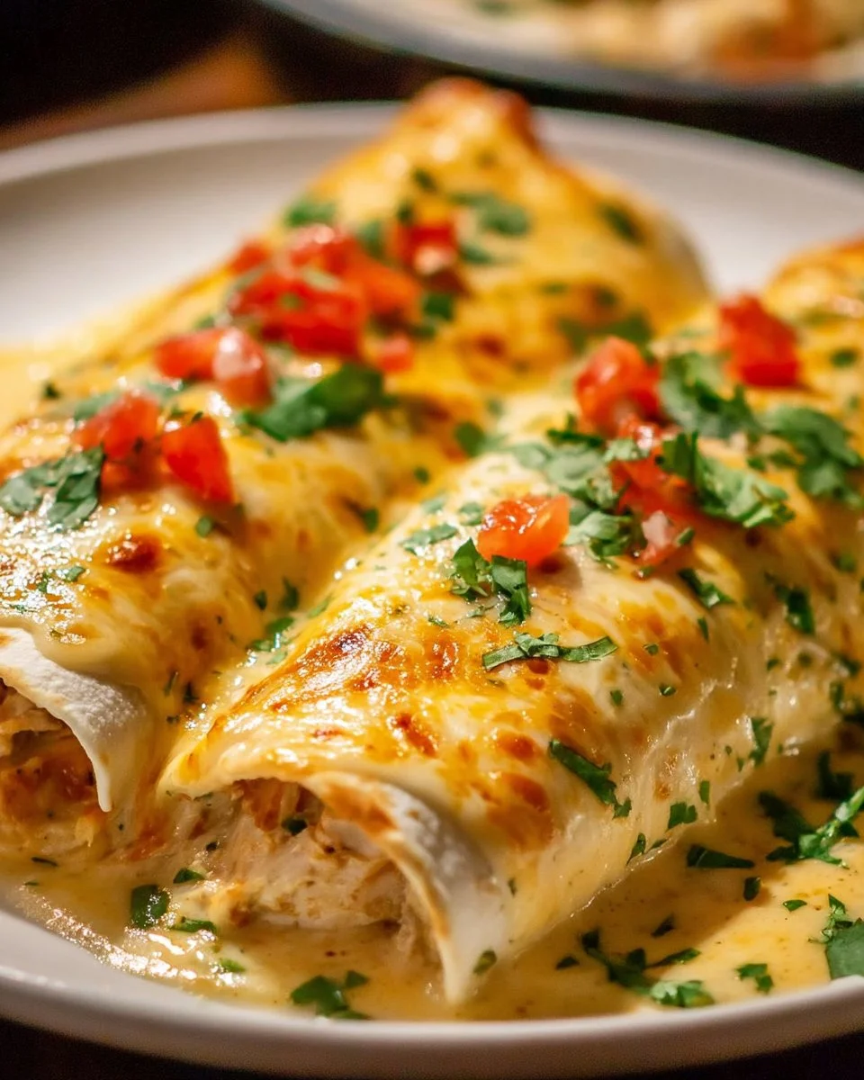 Easy Creamy White Chicken Enchiladas