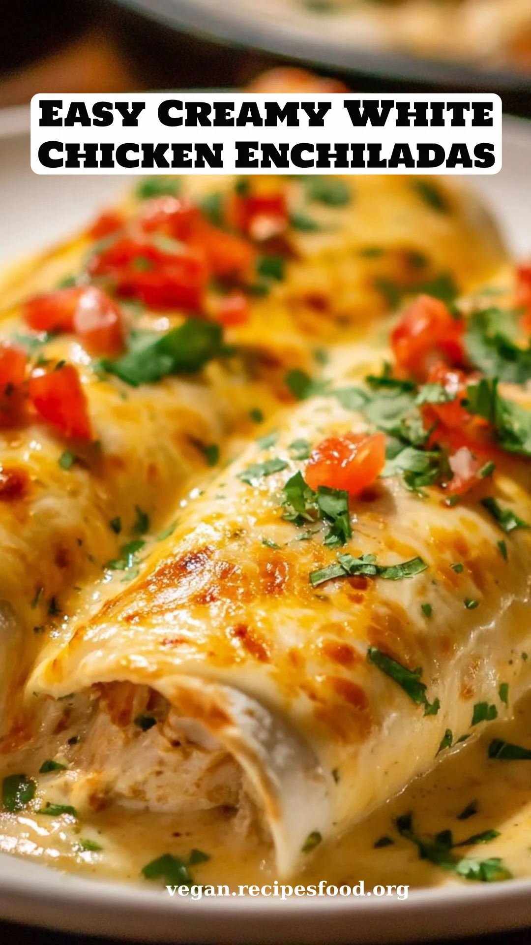Easy Creamy White Chicken Enchiladas