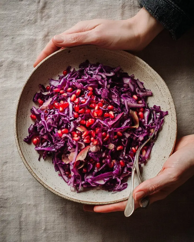 Delicious roasted red cabbage served as a vibrant side dish