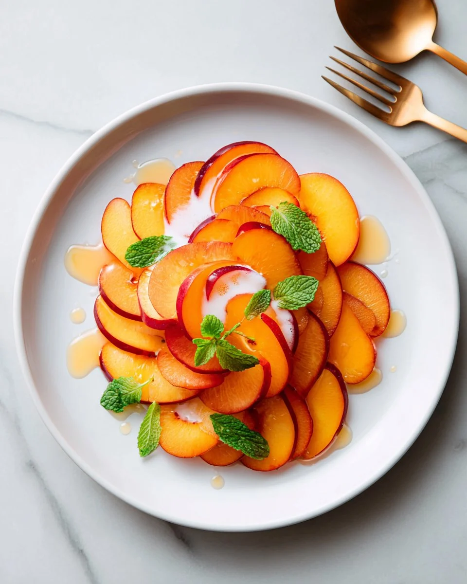 Fruit Carpaccio with Plums and Lemon Ginger Cream