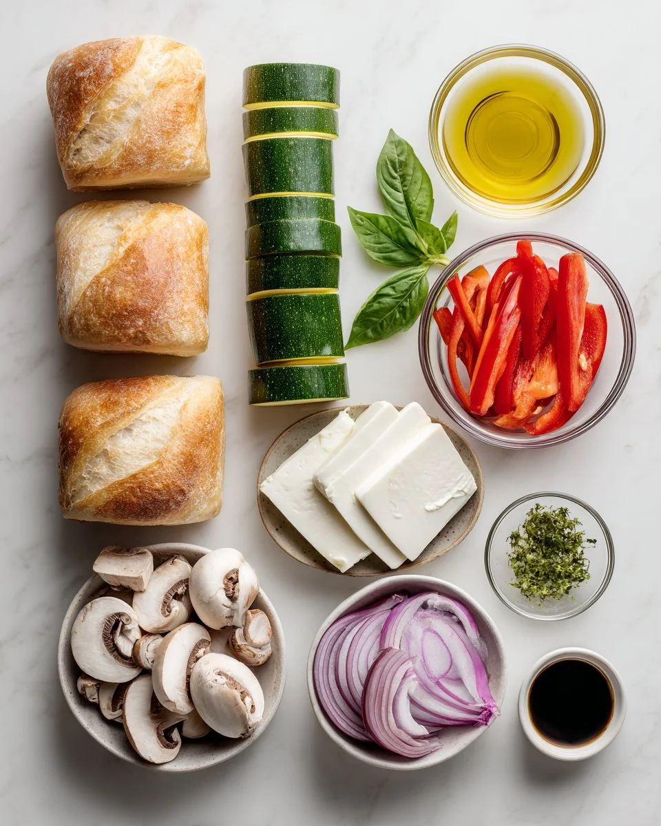 Grilled Veggie and Mozzarella Sandwich