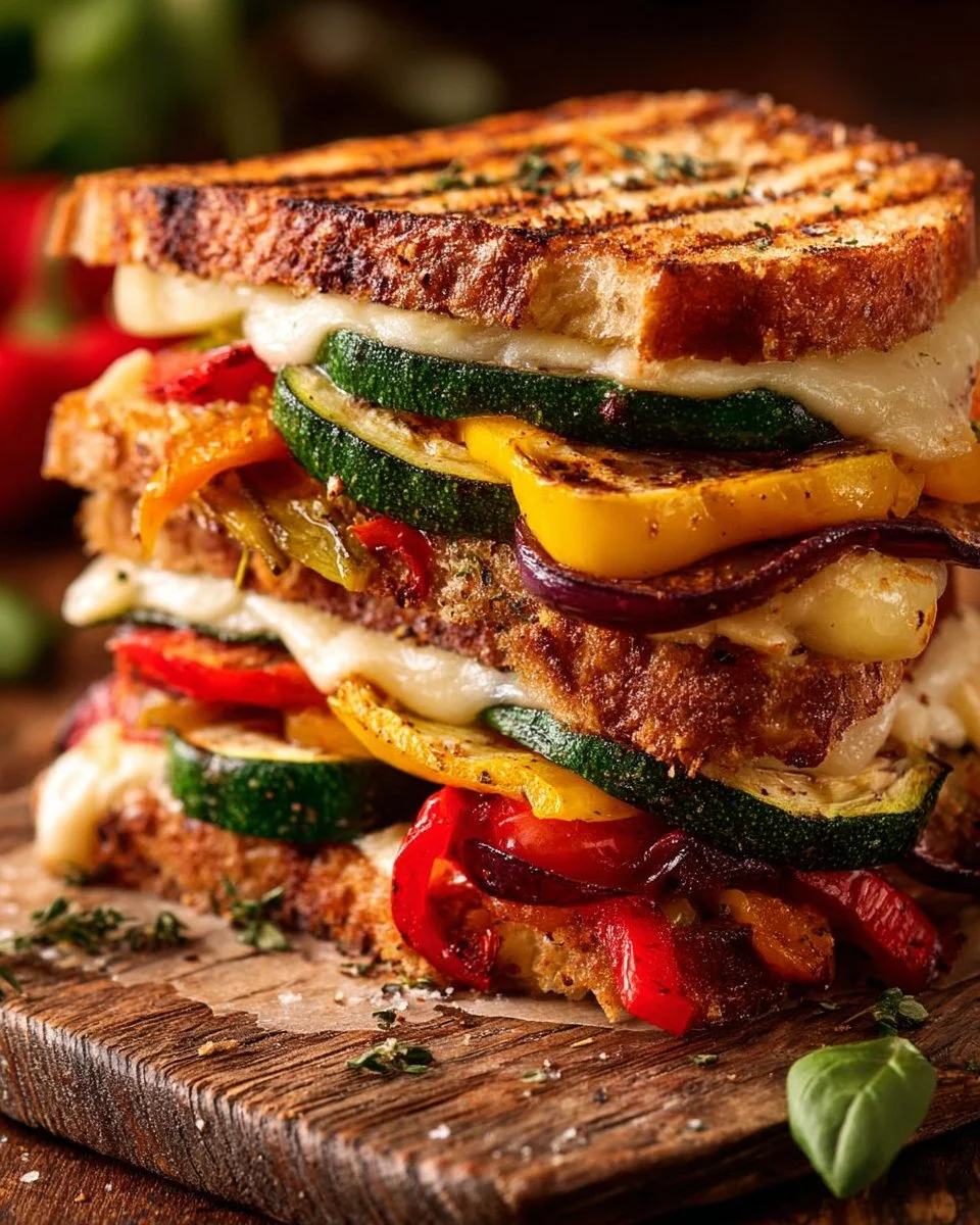 Grilled Veggie and Mozzarella Sandwich