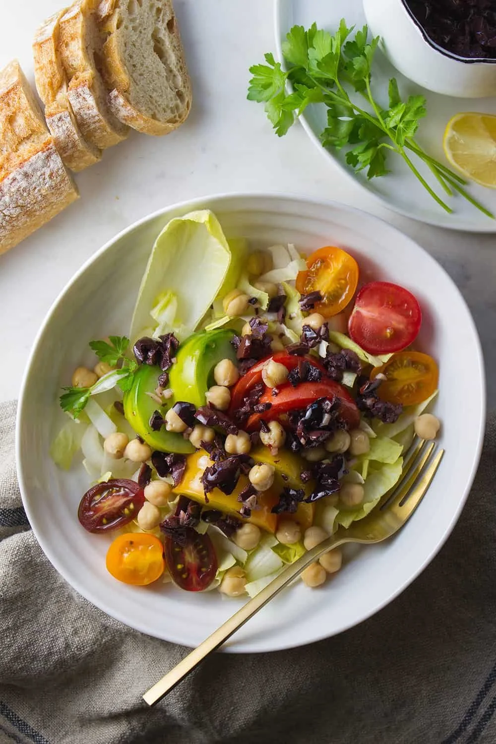 Heirloom Tomato and Endive Salad with Olive Bagna Cauda