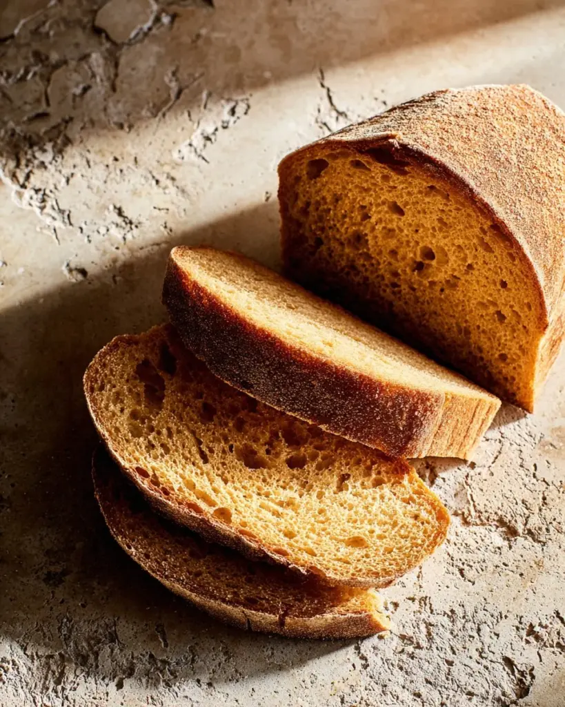 Freshly baked Khorasan Bread with a golden crust and hearty texture