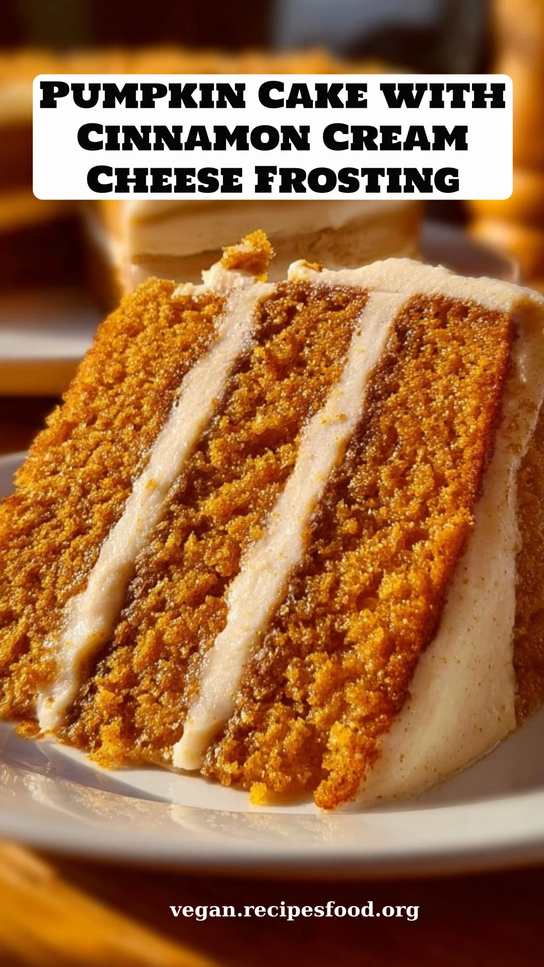 Pumpkin Cake with Cinnamon Cream Cheese Frosting