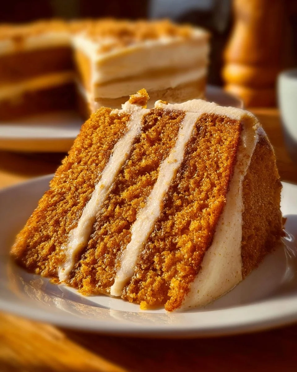 Pumpkin Cake with Cinnamon Cream Cheese Frosting