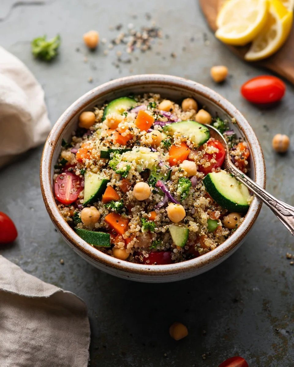 Quinoa Salad with Chickpeas and Vegetables
