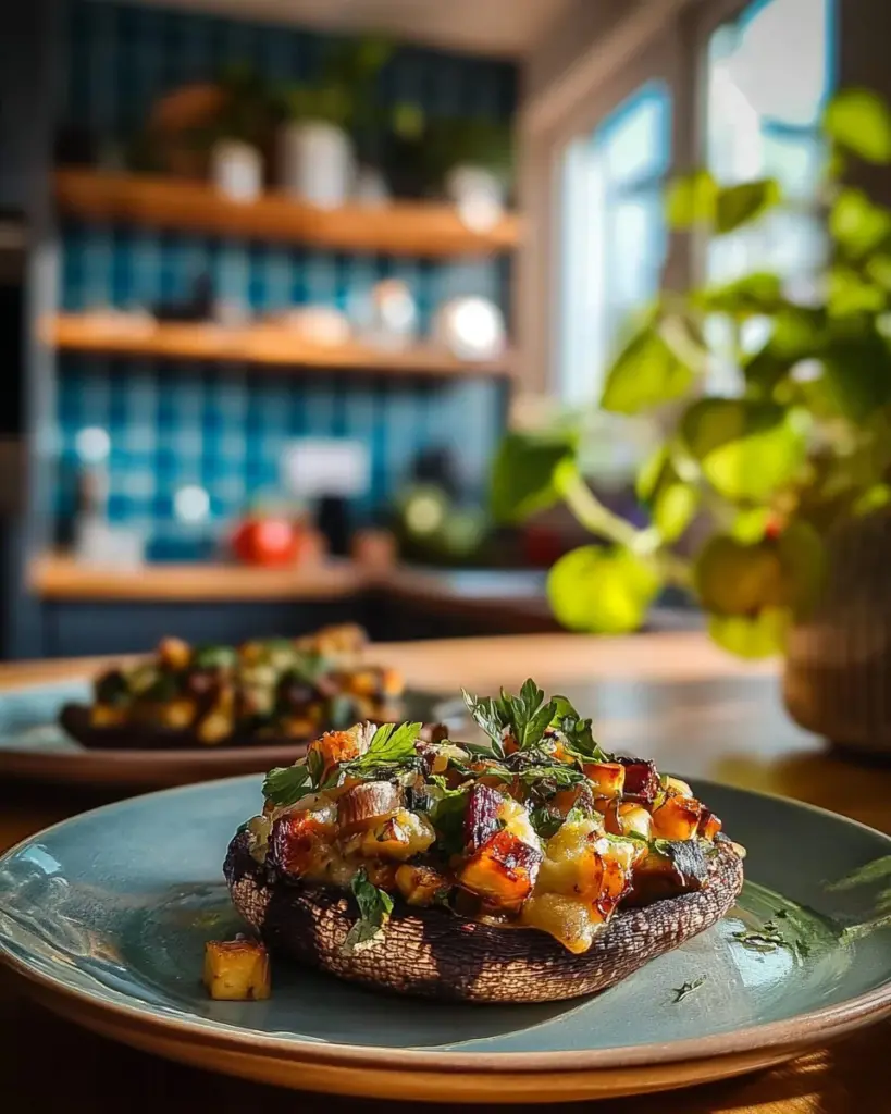 Savory stuffed portabella mushrooms filled with delicious ingredients