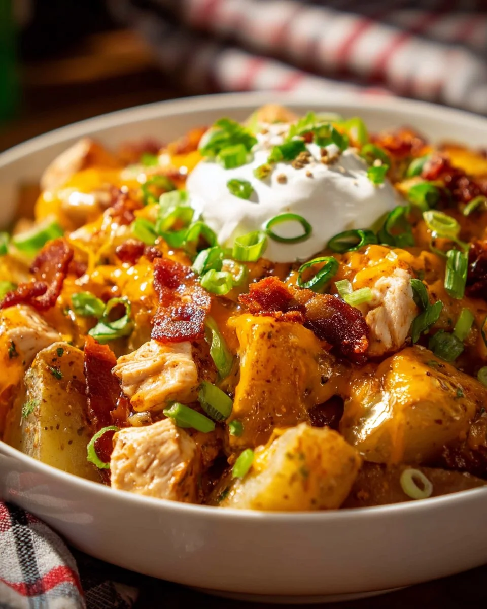 Slow Cooker Loaded Chicken and Potato Casserole