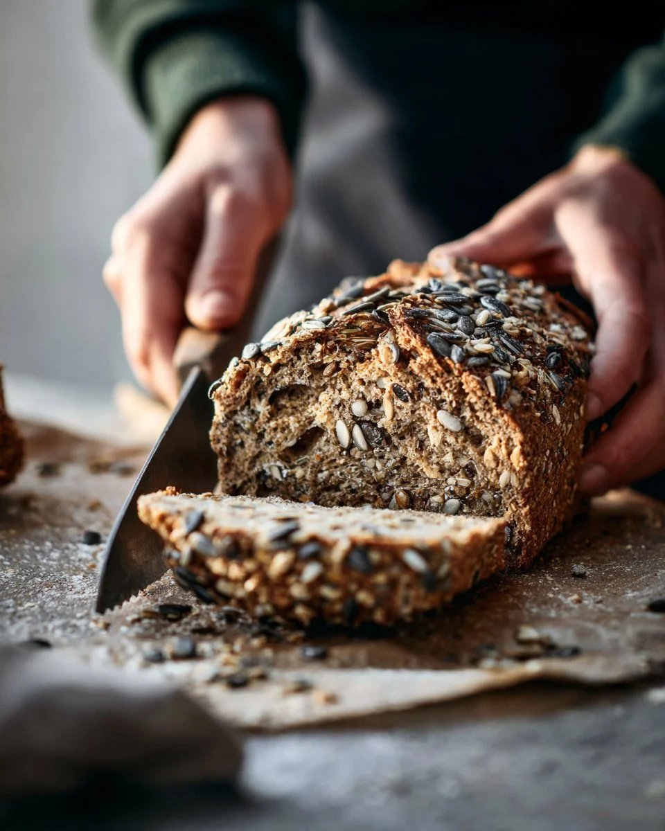 Tahini Banana Bread with Sunflower Seeds