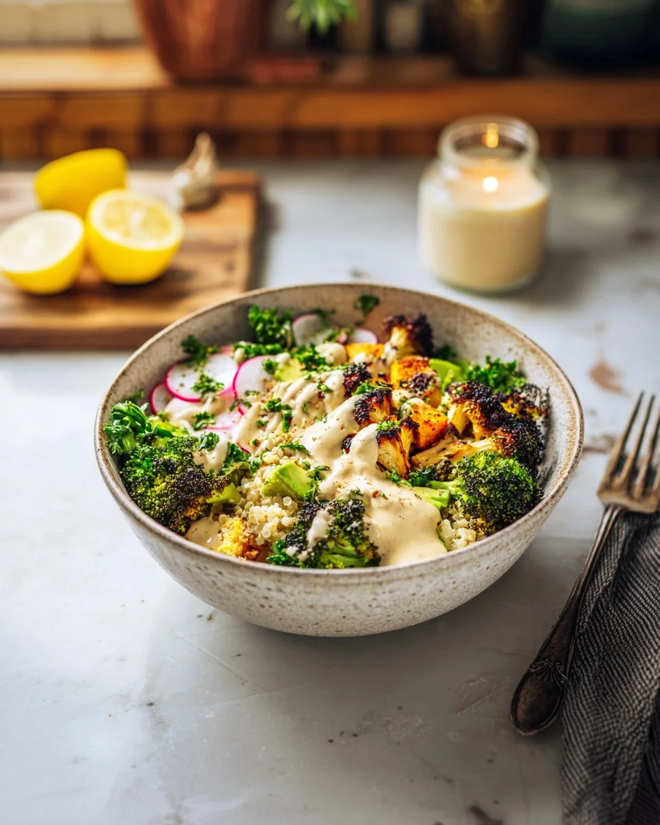 Vegan Buddha Bowl + Lemon Tahini Sauce