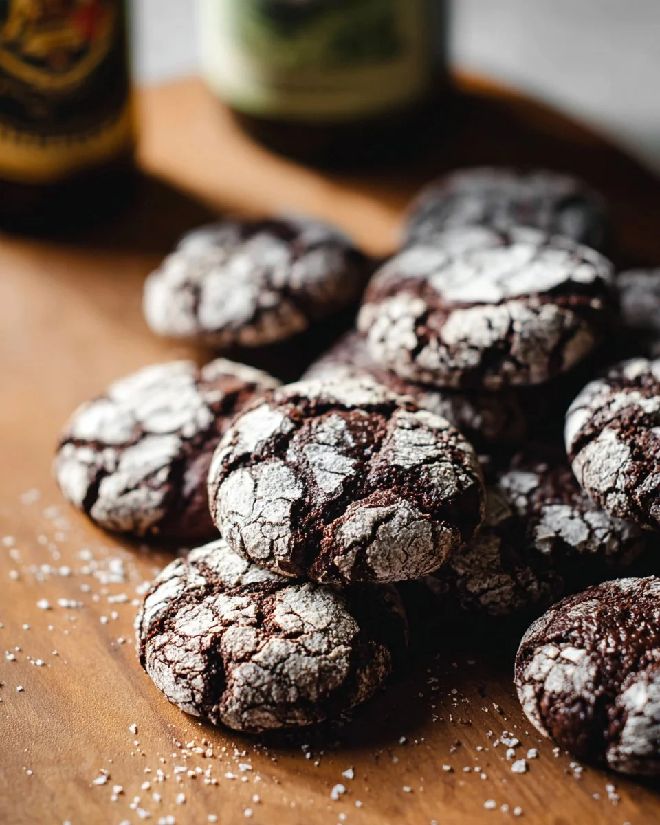 Vegan Chocolate Stout Crinkle Cookies