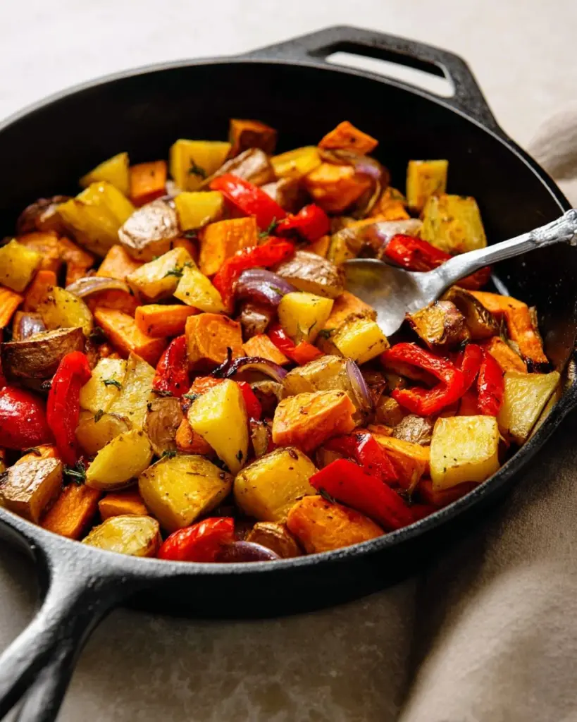 Yukon Gold and sweet potato home fries served in a bowl