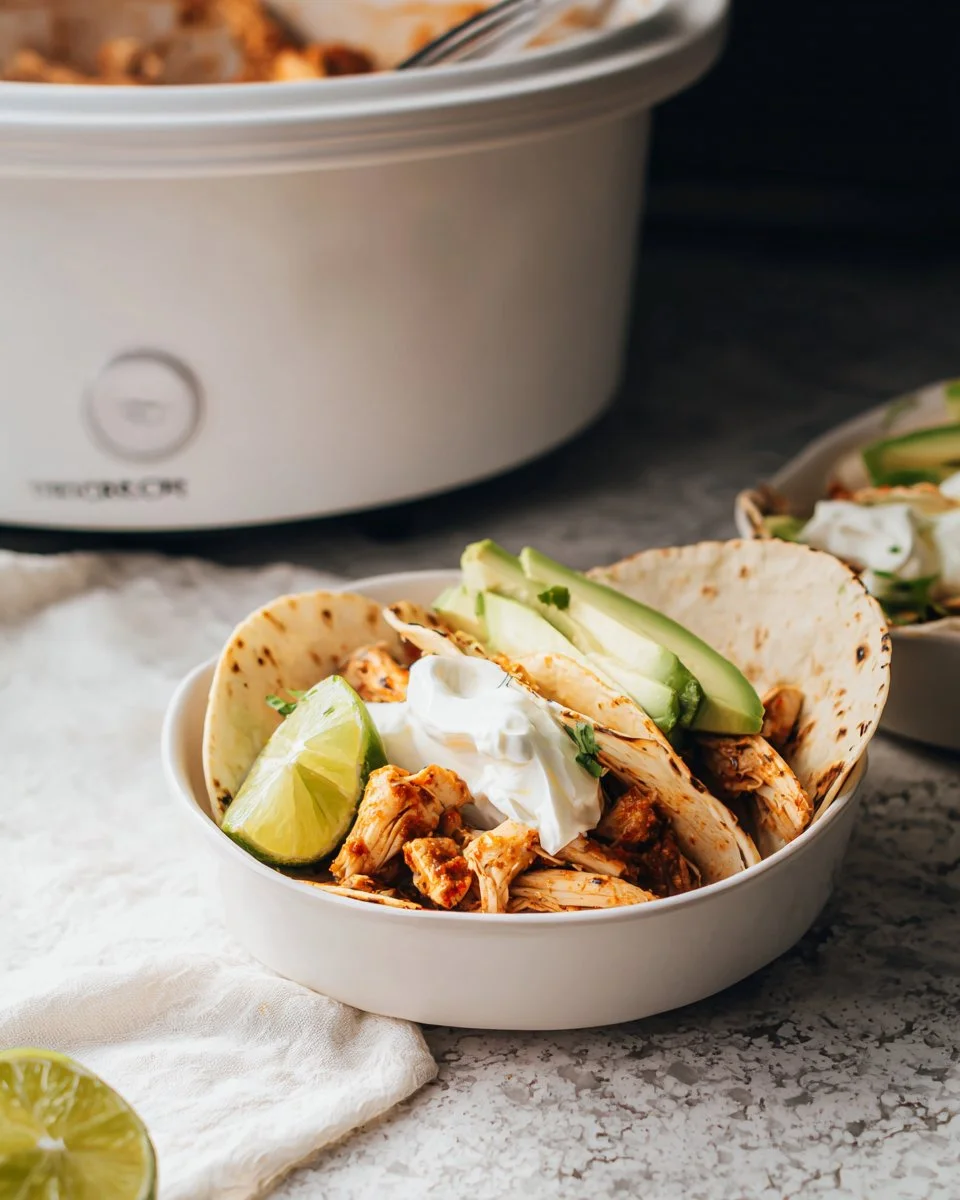 Shredded Chicken Tacos (Crock Pot Recipe!)