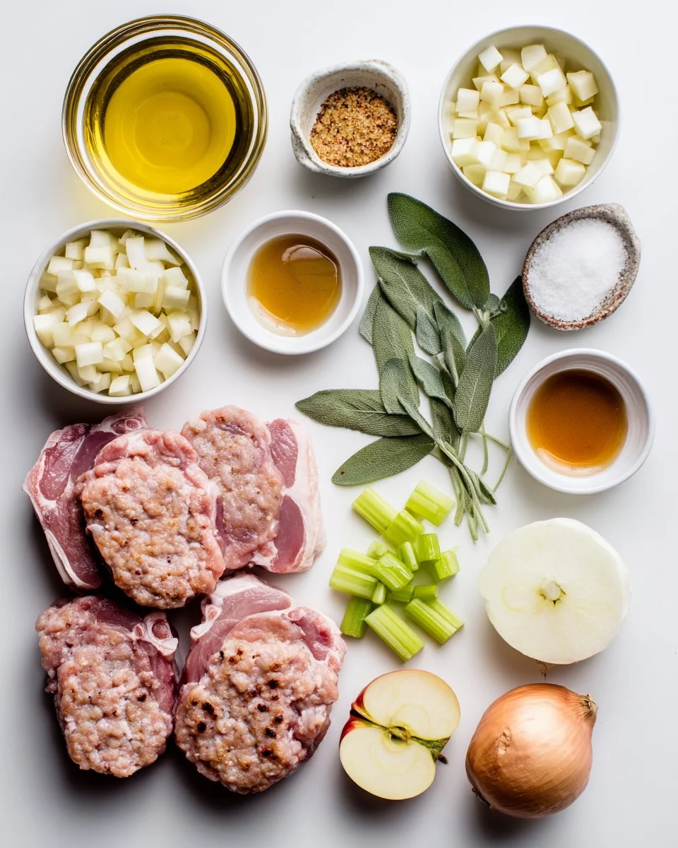 Stuffed Pork Chops (with Sausage, Apple + Tasty Pan Sauce!)