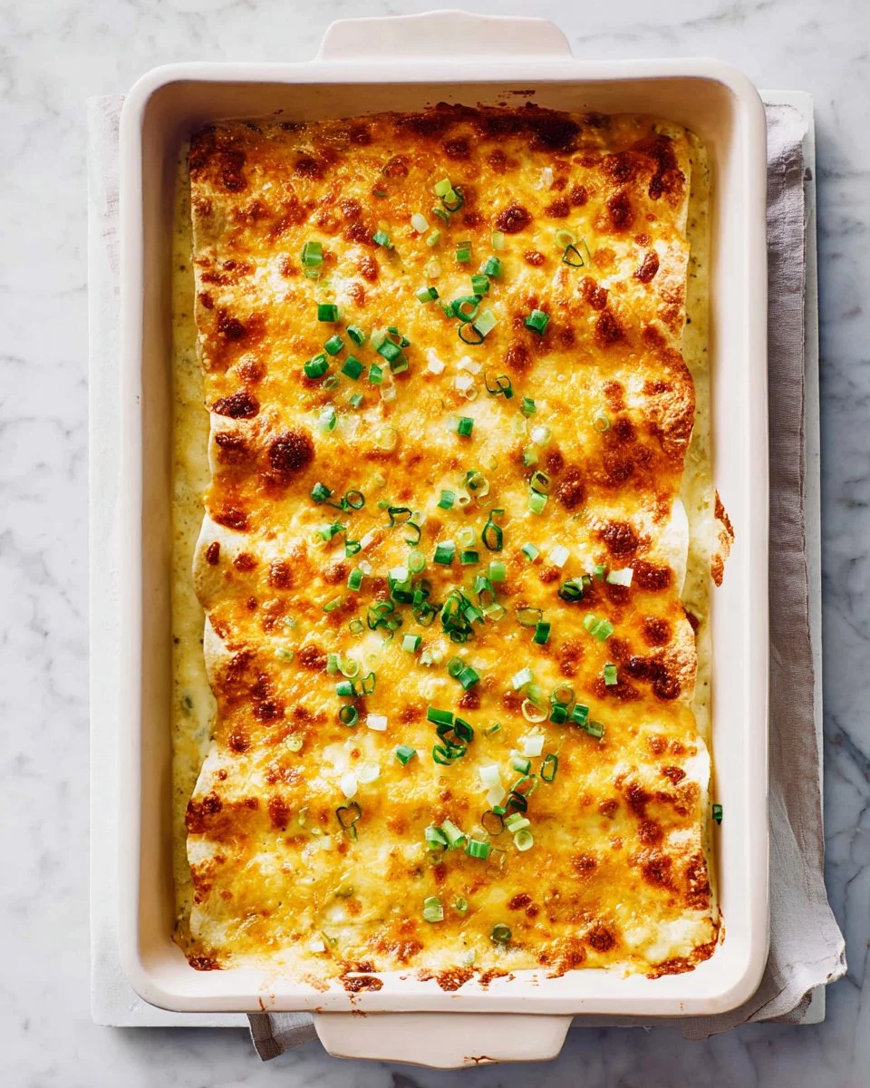 Cheesy Chicken Enchiladas with White Sauce