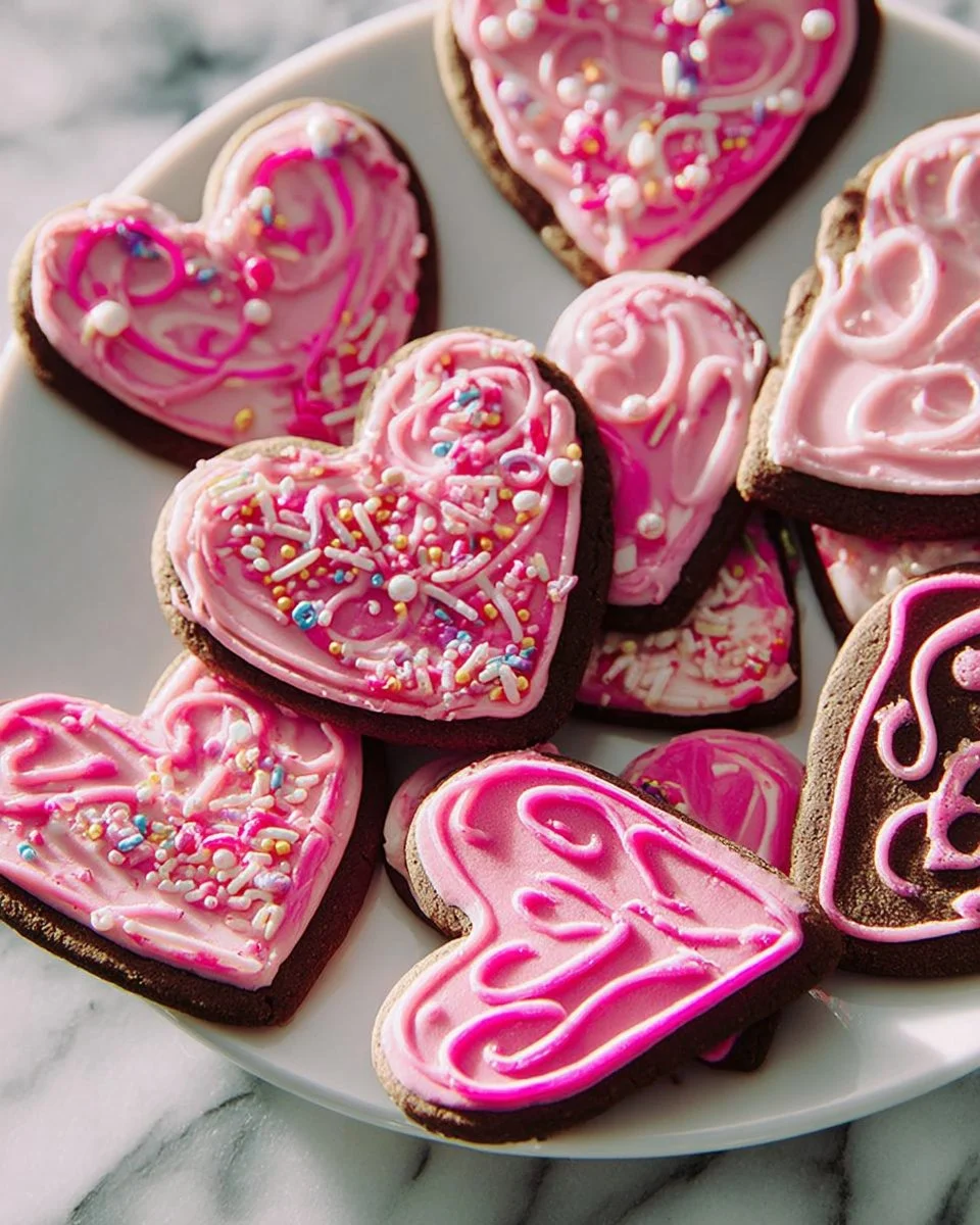 Heart-Shaped Valentine's Cookies (Chocolate Sugar Cookies)