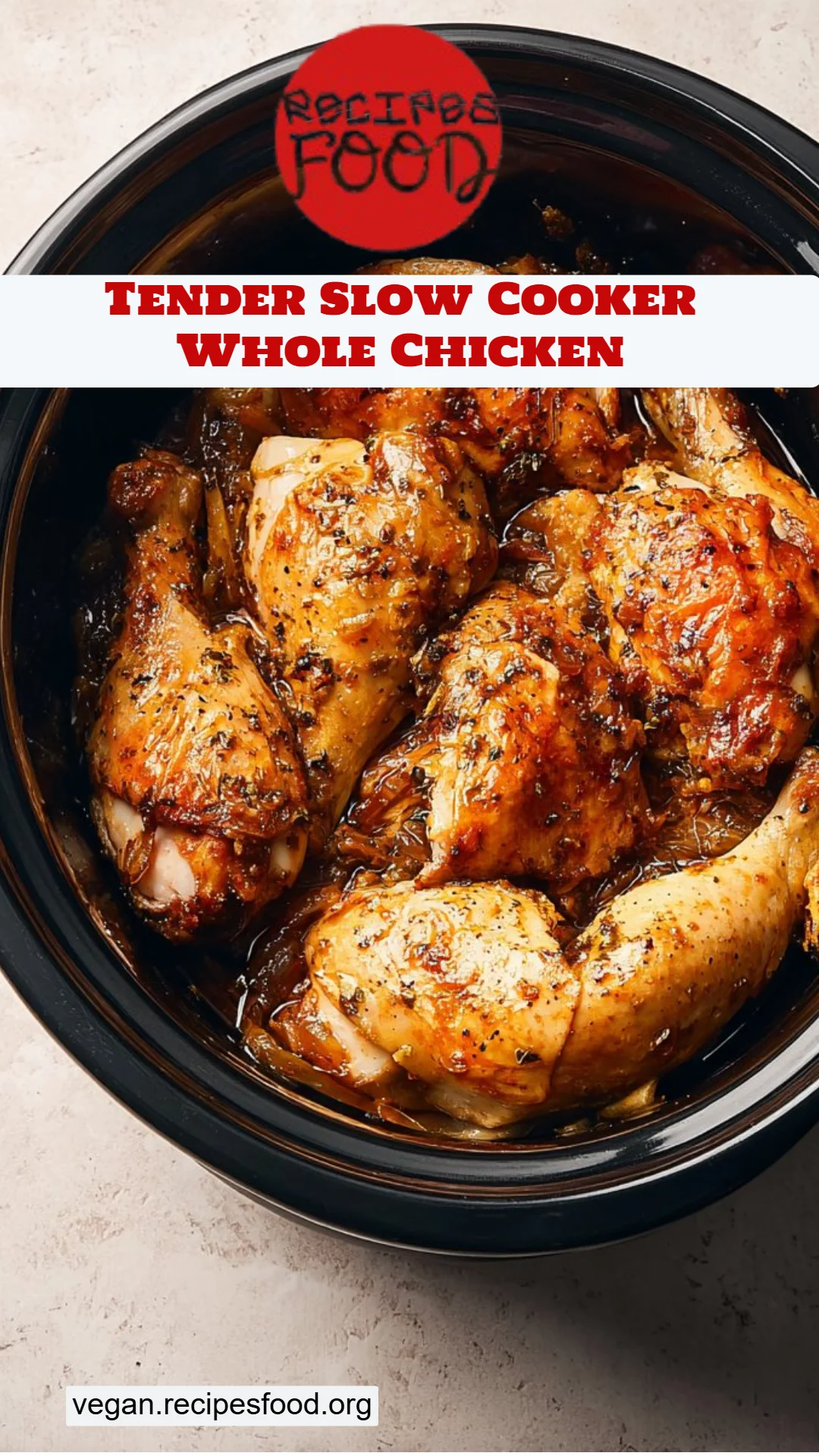 Tender Slow Cooker Whole Chicken